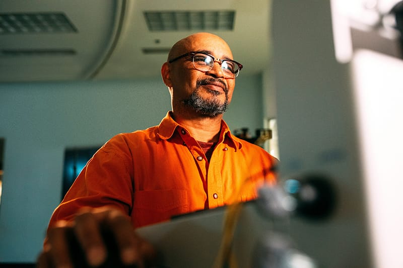 Man working on a computer